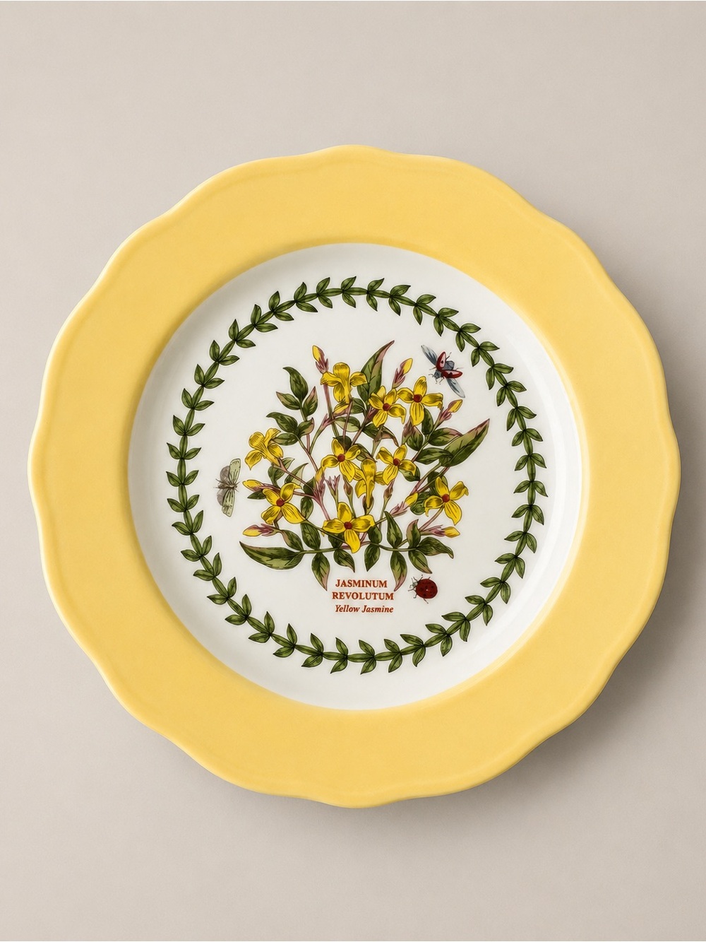 Portmeirion Botanic Garden Yellow Jasmine 6.5” Dessert Plate England